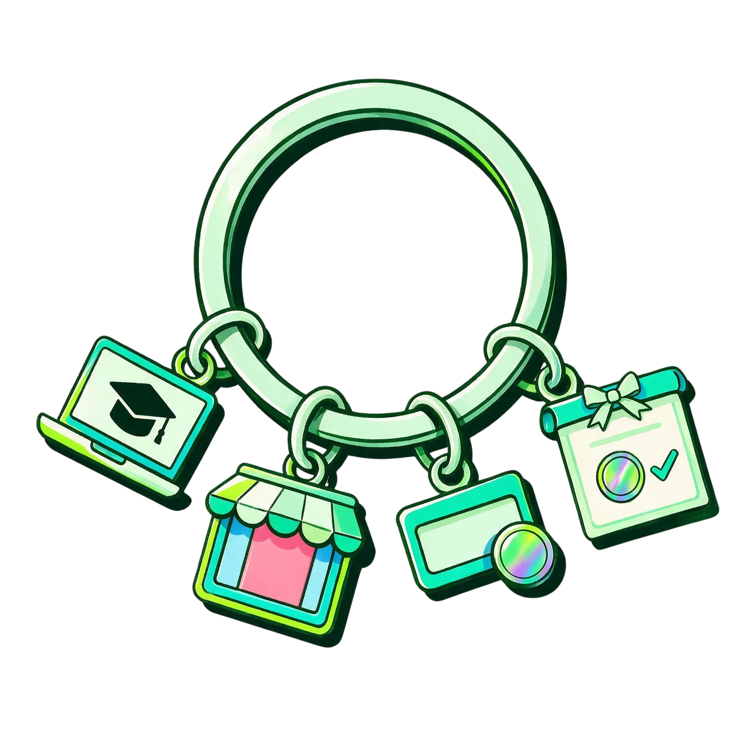Enrolius connected keyring illustration connecting learner journey